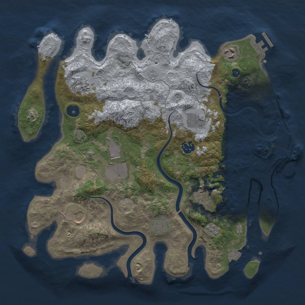 Rust Map: Procedural Map, Size: 3650, Seed: 69167483, 15 Monuments