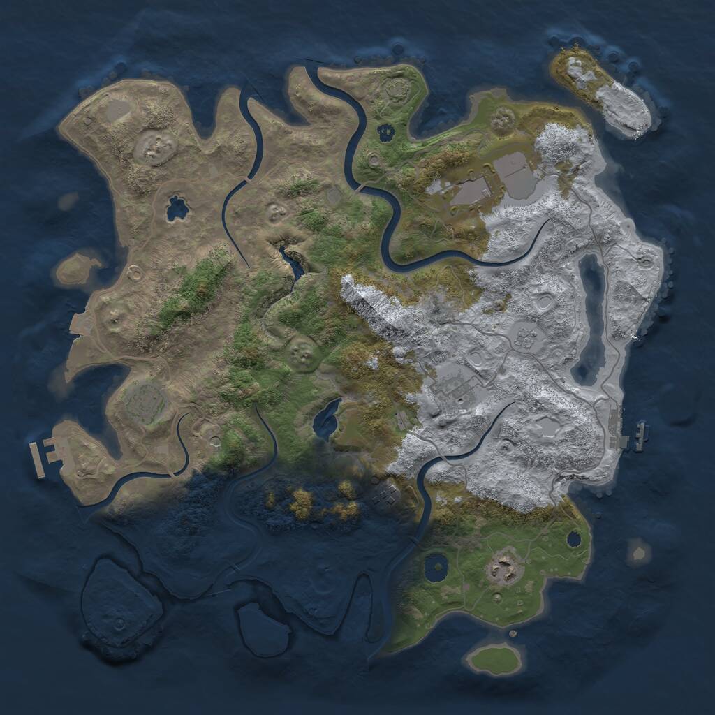 Rust Map: Procedural Map, Size: 4000, Seed: 26288900, 11 Monuments