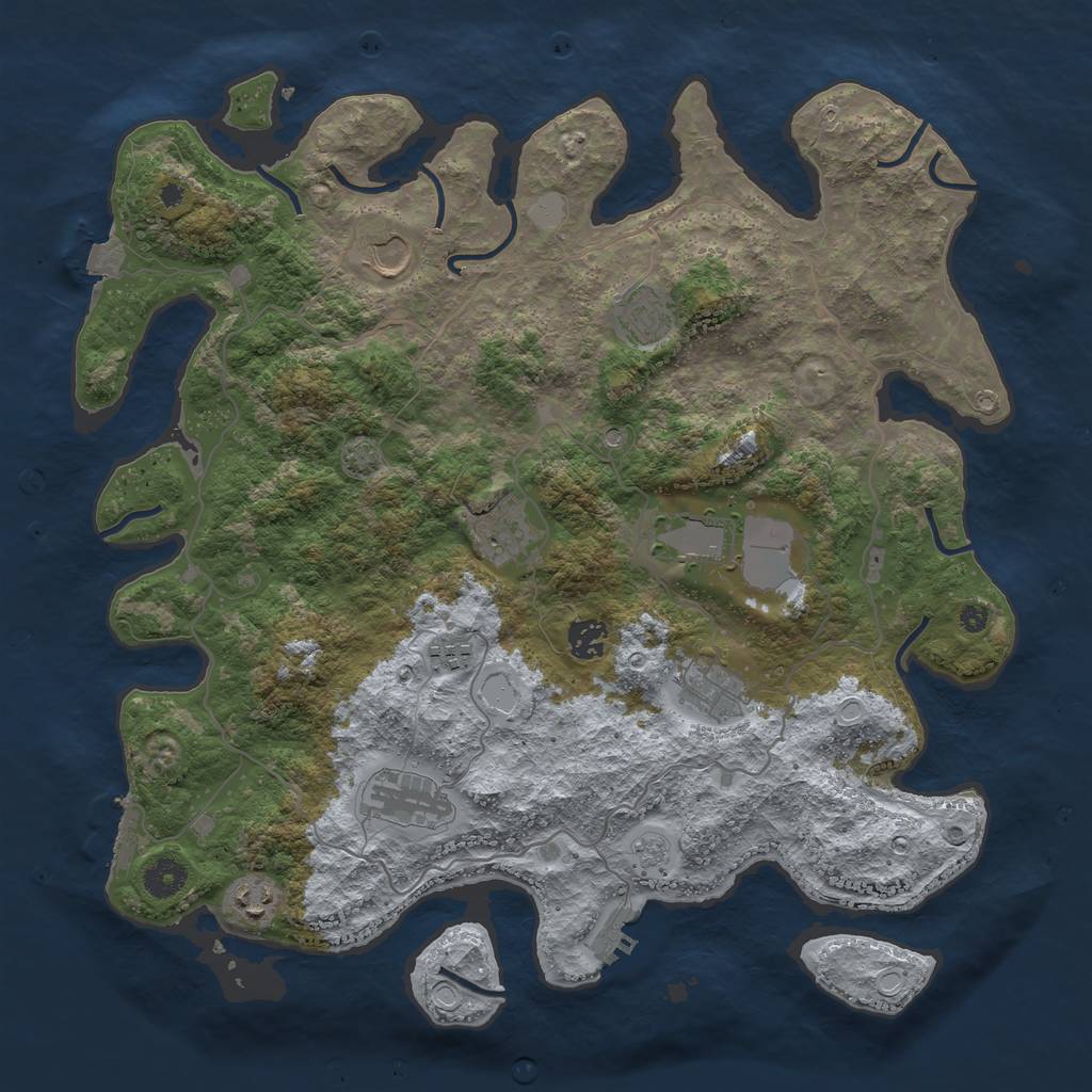 Rust Map: Procedural Map, Size: 4000, Seed: 17286986, 17 Monuments