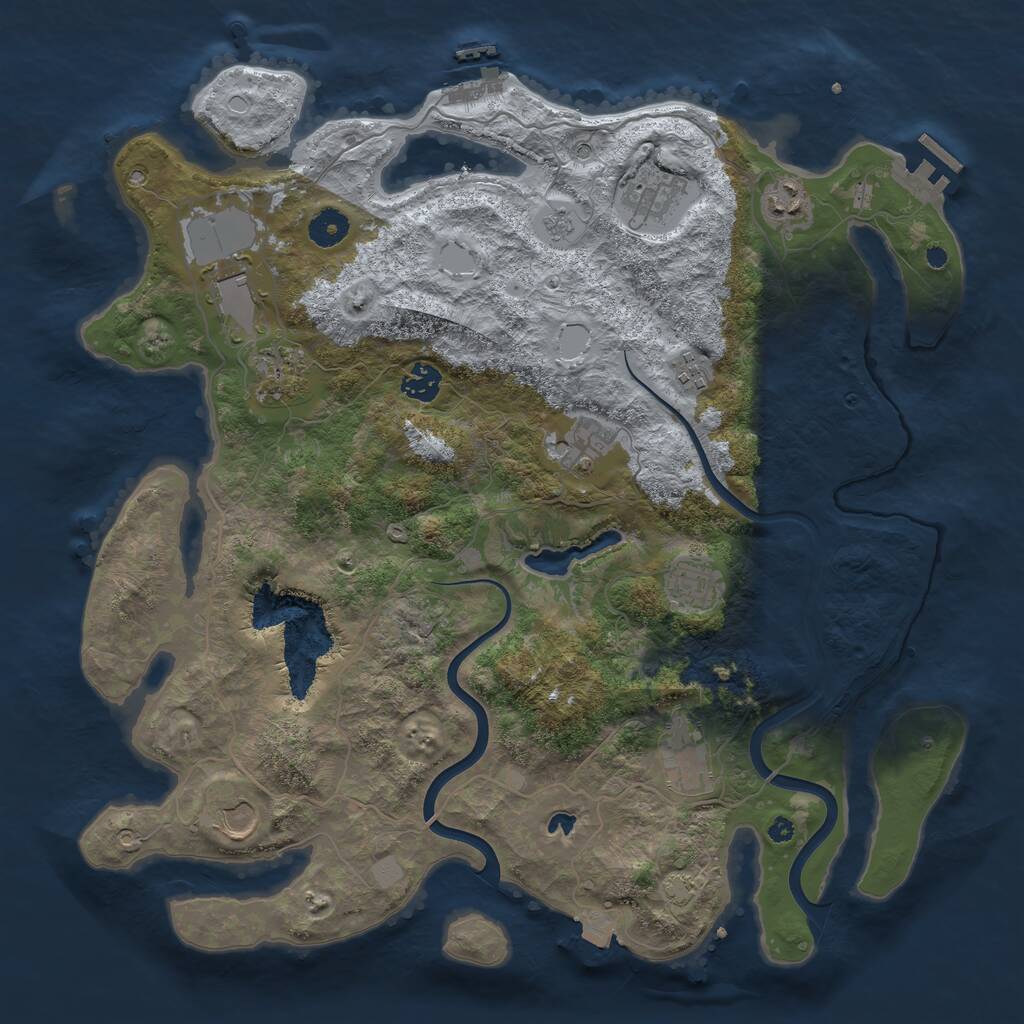 Rust Map: Procedural Map, Size: 4000, Seed: 5624340, 16 Monuments