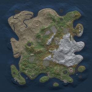 Thumbnail Rust Map: Procedural Map, Size: 3500, Seed: 253649325, 17 Monuments