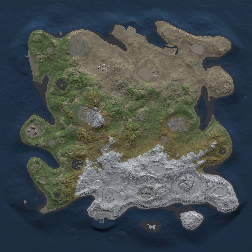 Rust Map: Procedural Map, Size: 3400, Seed: 39849135, 16 Monuments
