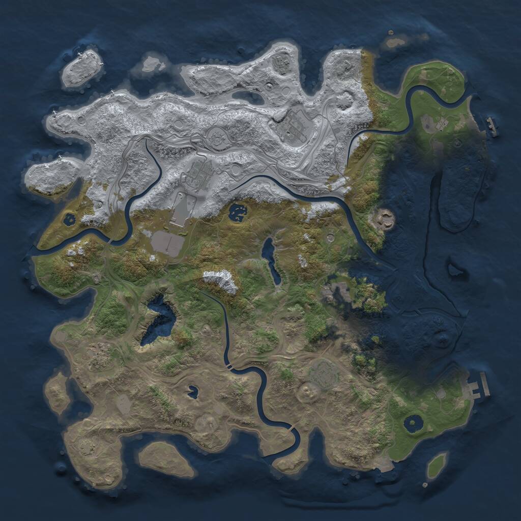 Rust Map: Procedural Map, Size: 4250, Seed: 9282550, 15 Monuments