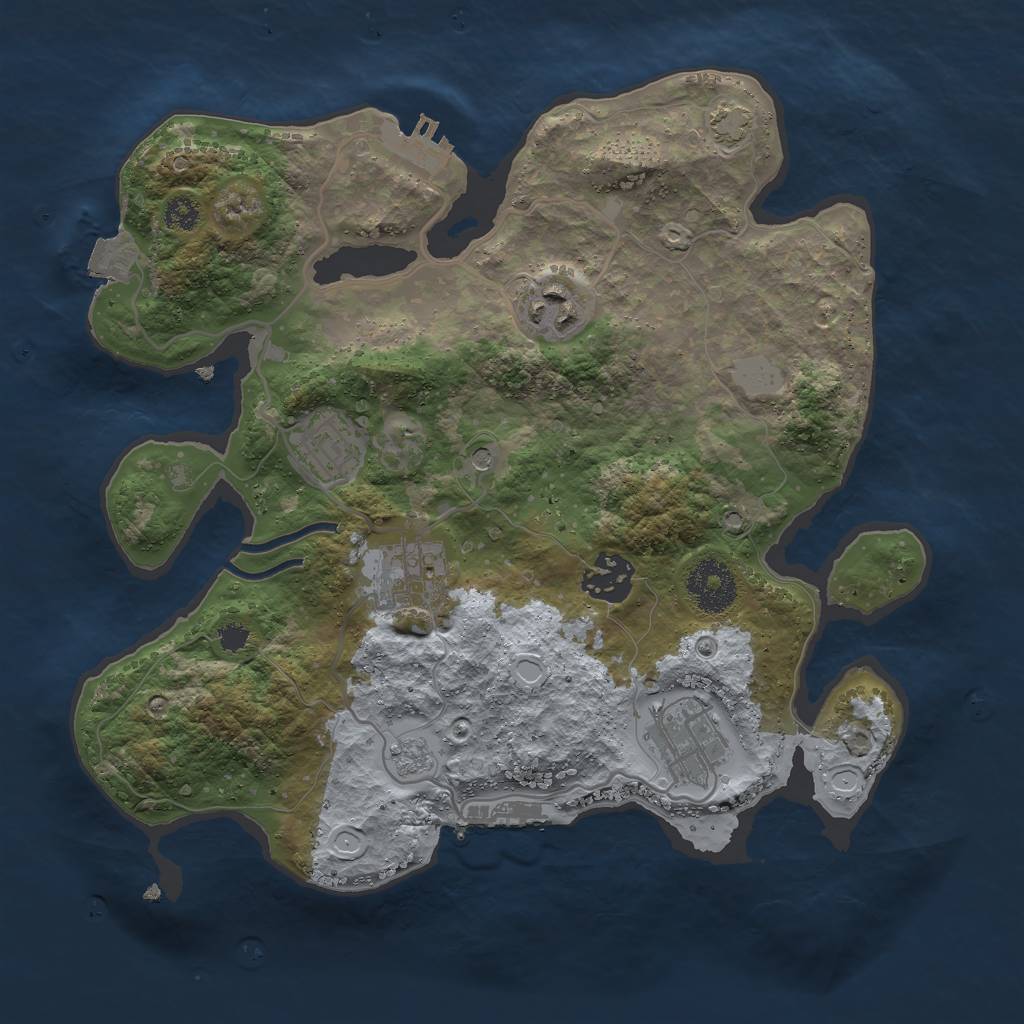 Rust Map: Procedural Map, Size: 3000, Seed: 295144659, 13 Monuments