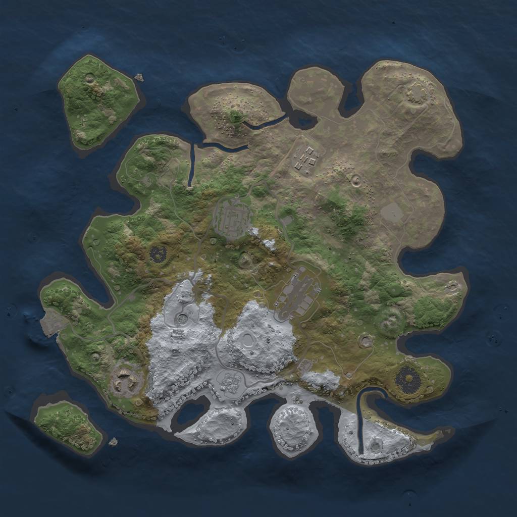 Rust Map: Procedural Map, Size: 3000, Seed: 430588398, 10 Monuments