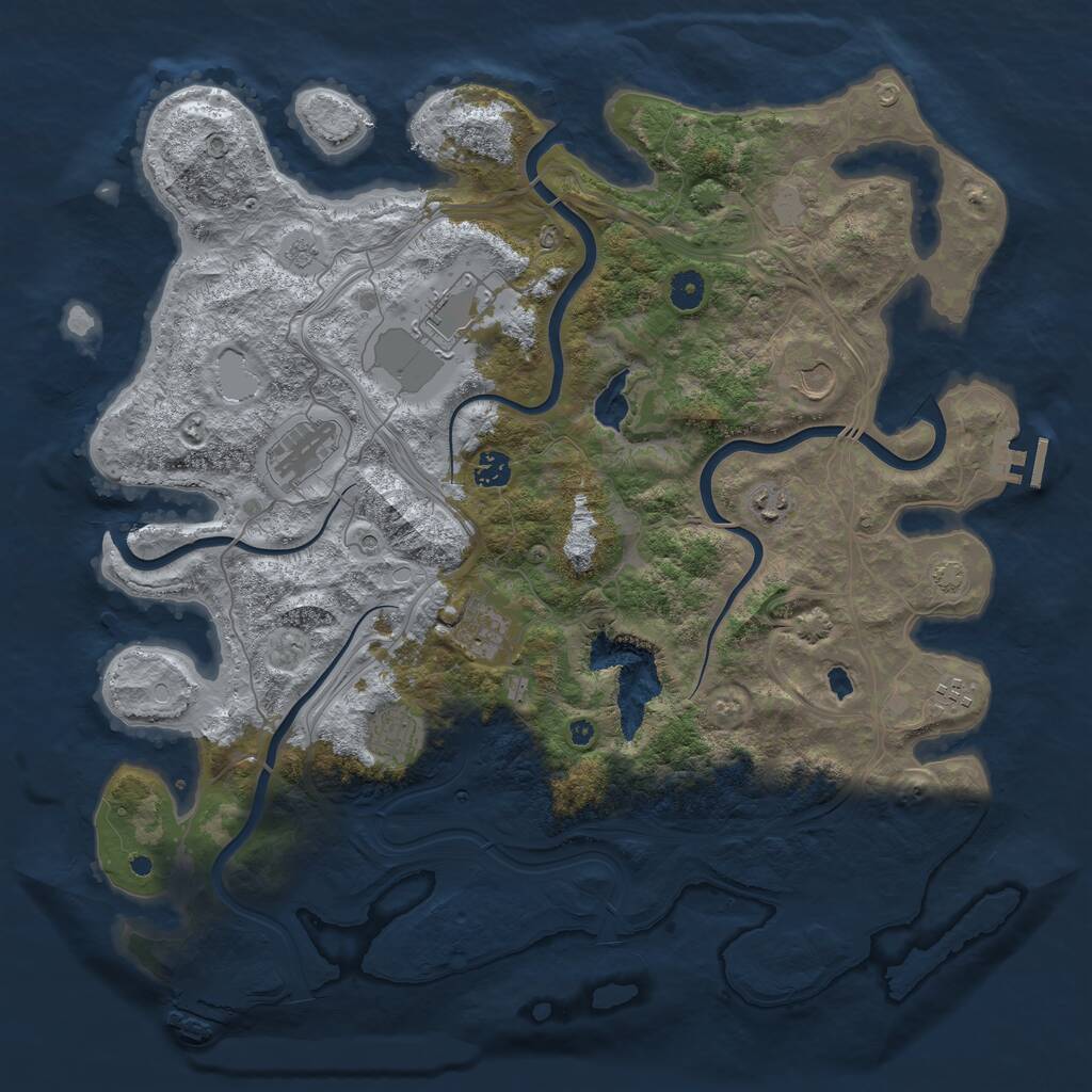 Rust Map: Procedural Map, Size: 4400, Seed: 57333189, 14 Monuments