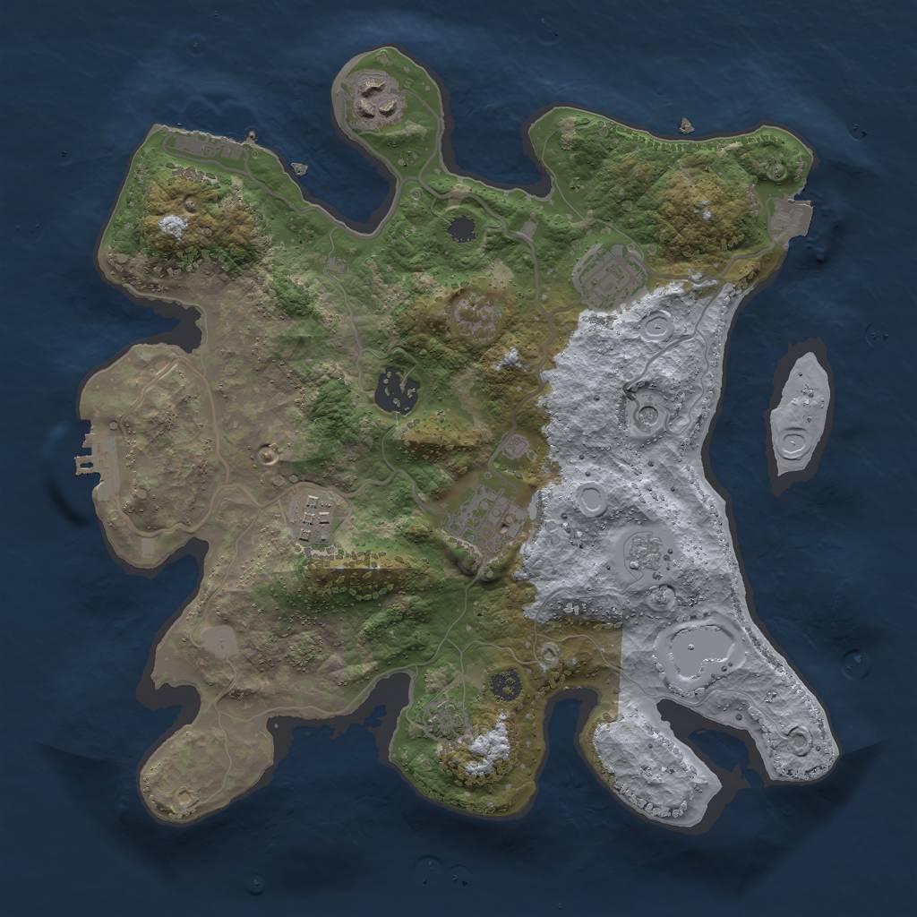 Rust Map: Procedural Map, Size: 3000, Seed: 64017832, 13 Monuments