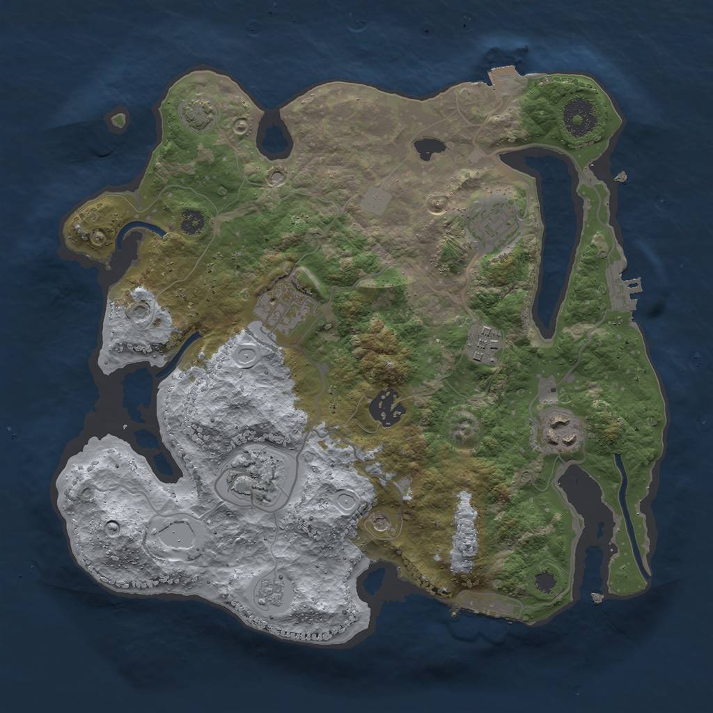 Rust Map: Procedural Map, Size: 3000, Seed: 405110160, 14 Monuments