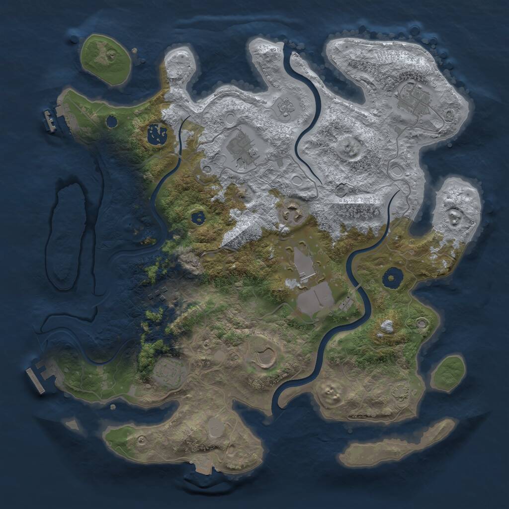 Rust Map: Procedural Map, Size: 3650, Seed: 29003340, 14 Monuments