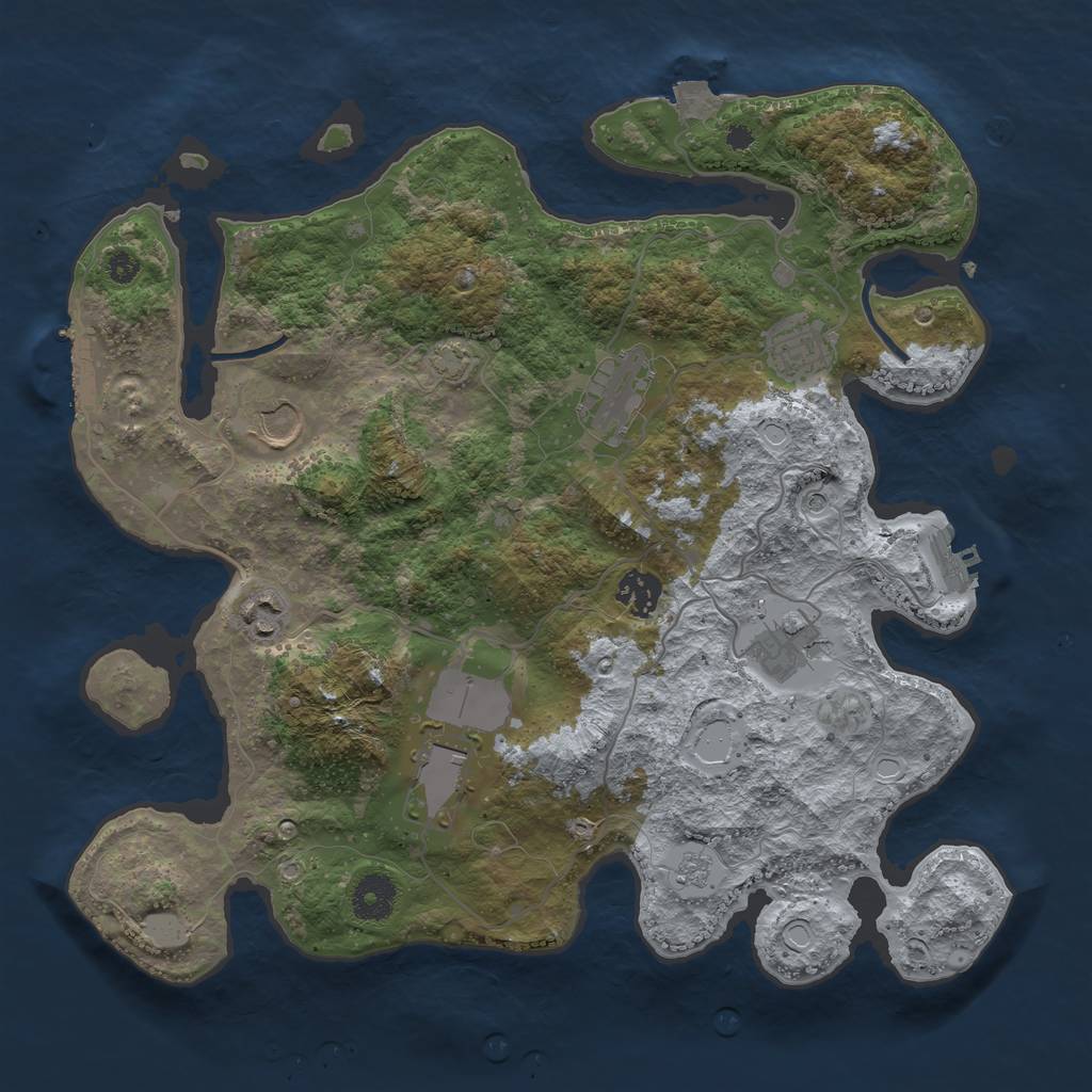 Rust Map: Procedural Map, Size: 3600, Seed: 69769107, 15 Monuments