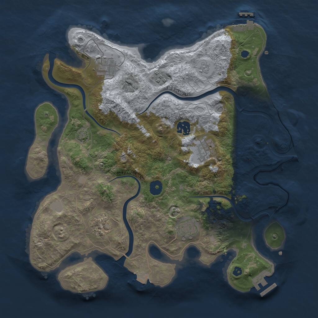 Rust Map: Procedural Map, Size: 3400, Seed: 15668757, 12 Monuments