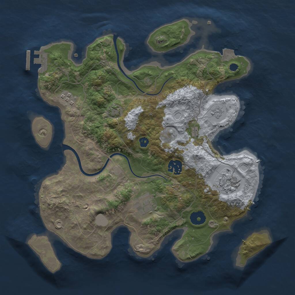 Rust Map: Procedural Map, Size: 3000, Seed: 908763915, 8 Monuments