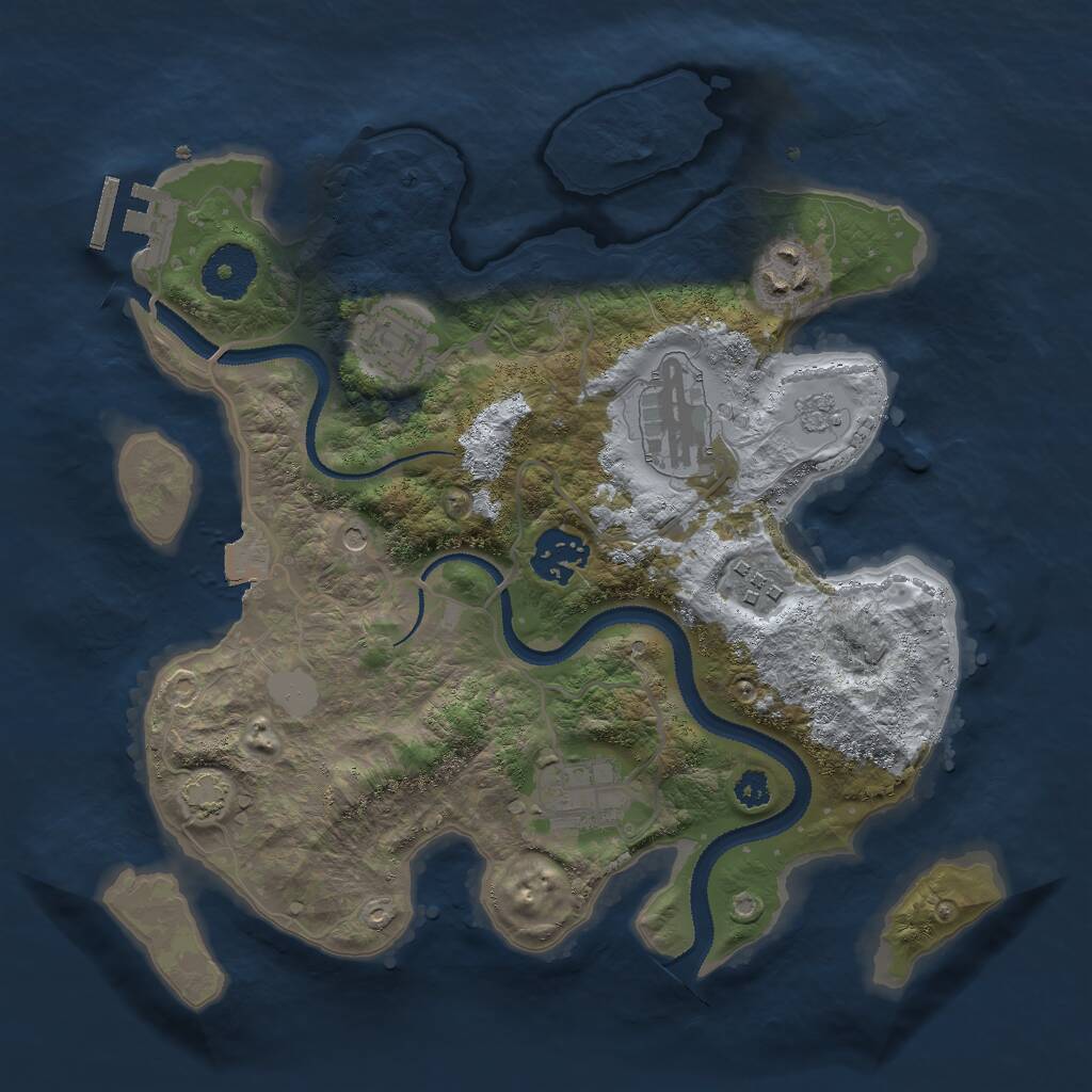 Rust Map: Procedural Map, Size: 3000, Seed: 908763915, 11 Monuments