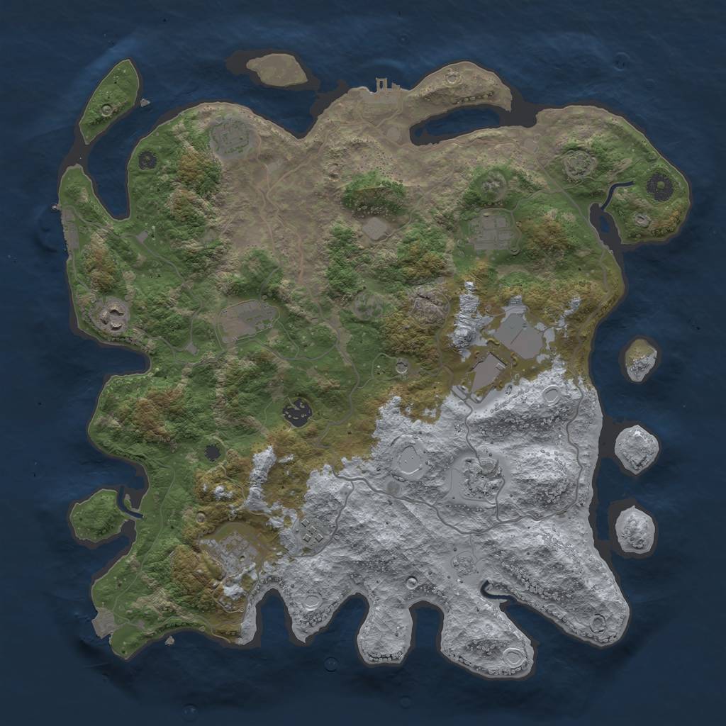 Rust Map: Procedural Map, Size: 4000, Seed: 754961, 17 Monuments
