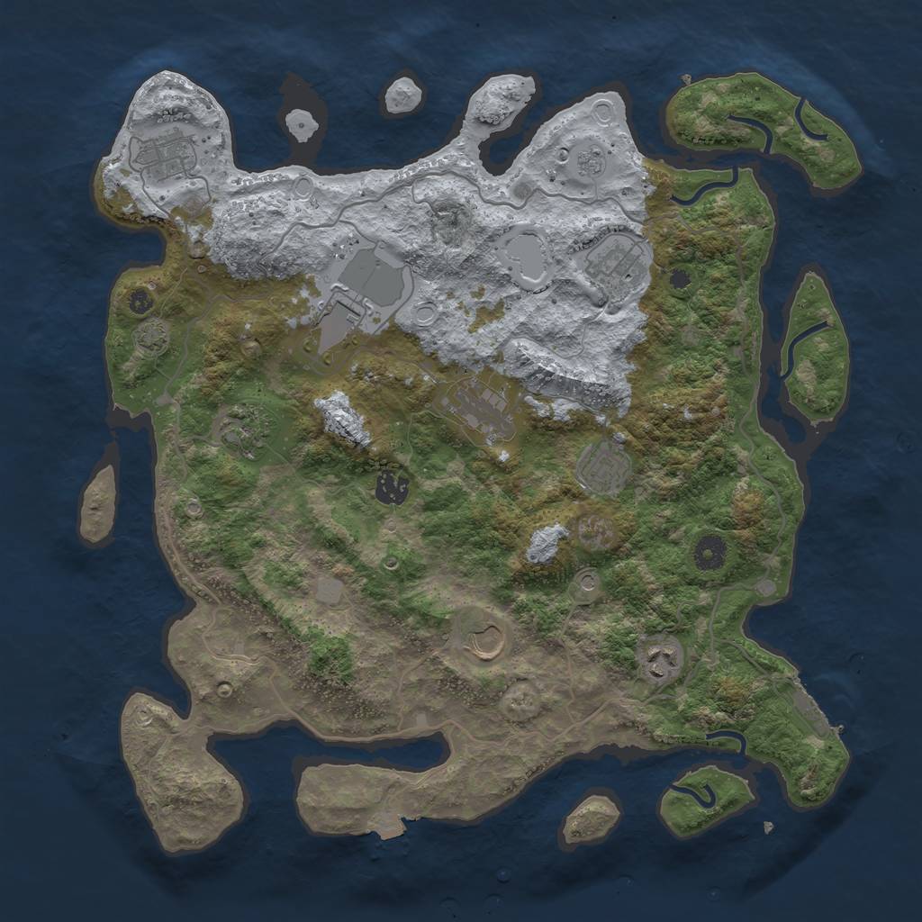 Rust Map: Procedural Map, Size: 4000, Seed: 8624902, 16 Monuments