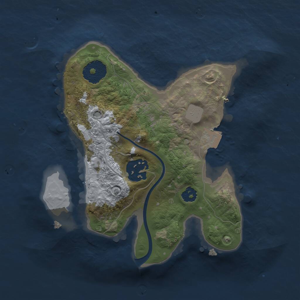 Rust Map: Procedural Map, Size: 2000, Seed: 1819490991, 2 Monuments