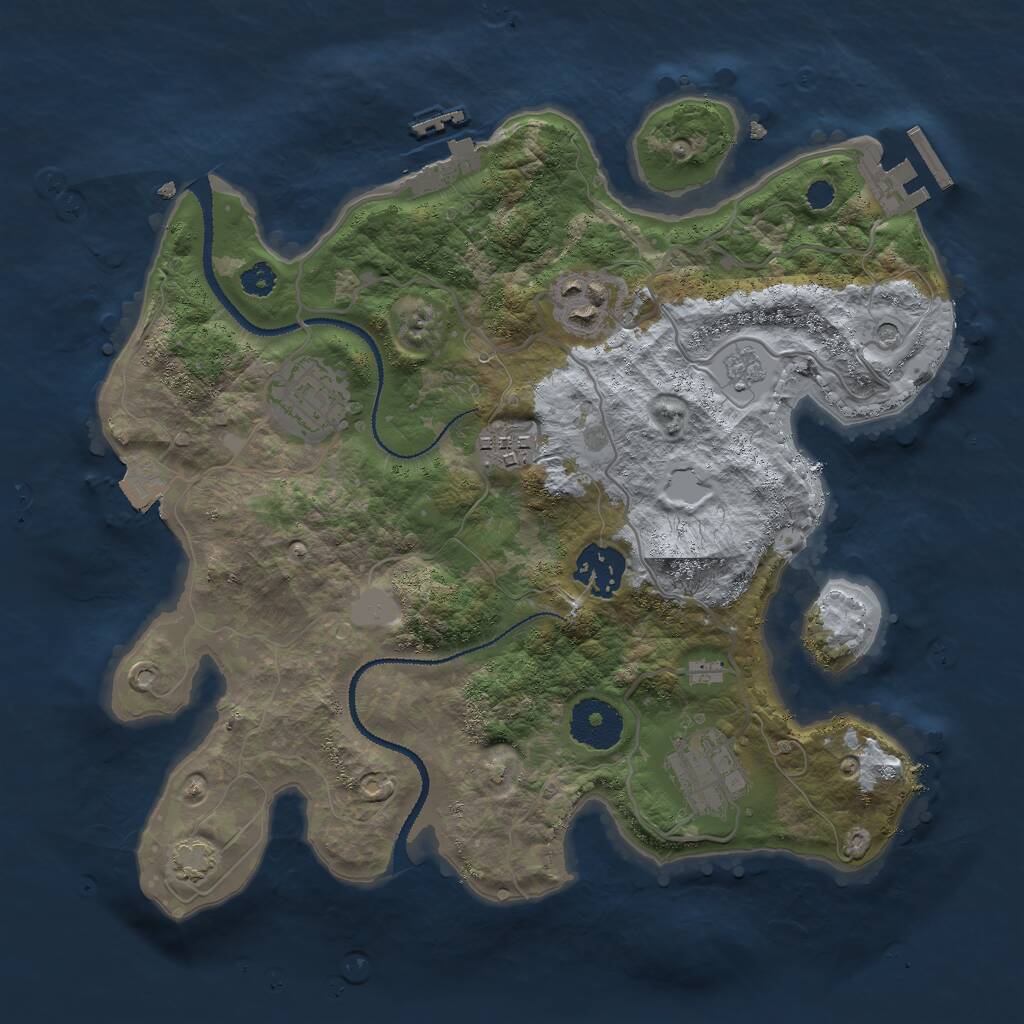 Rust Map: Procedural Map, Size: 3000, Seed: 452312, 11 Monuments