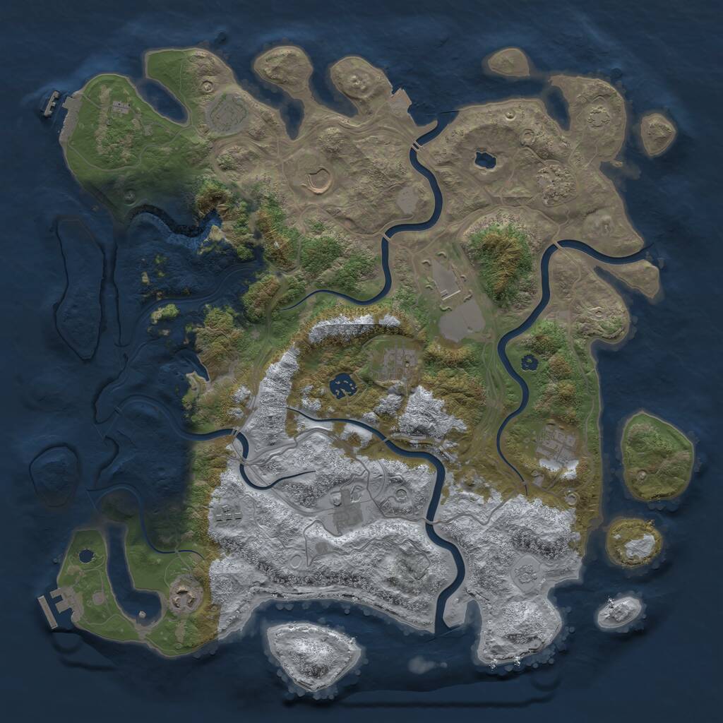 Rust Map: Procedural Map, Size: 4250, Seed: 18272471, 16 Monuments