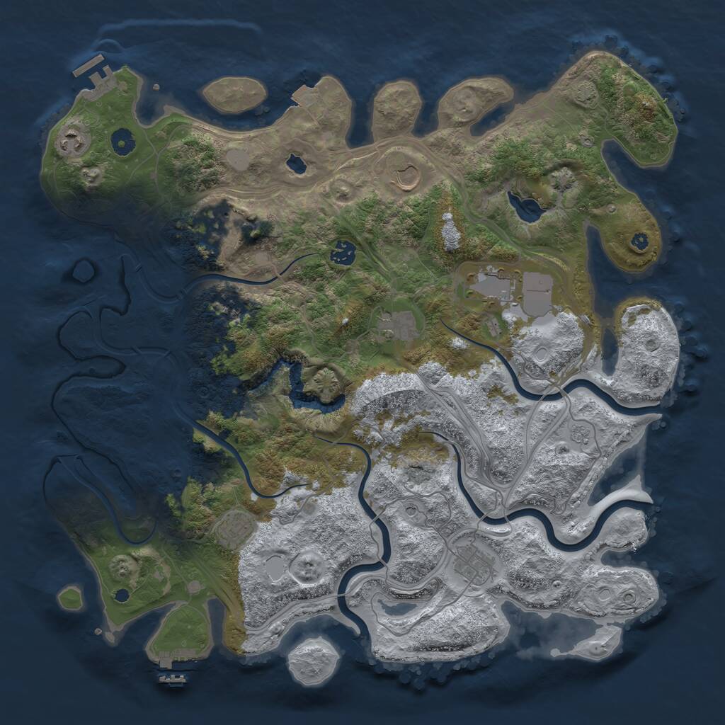 Rust Map: Procedural Map, Size: 4300, Seed: 34621694, 15 Monuments