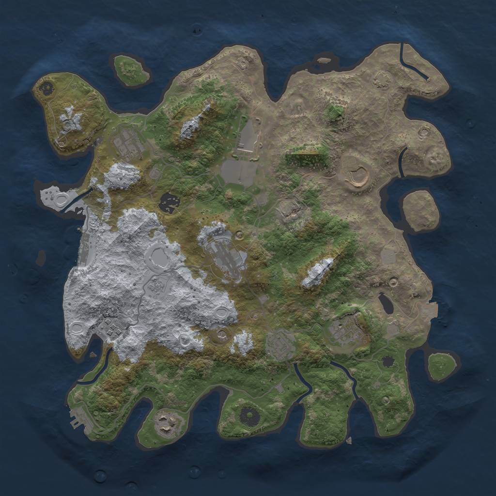 Rust Map: Procedural Map, Size: 3700, Seed: 66056143, 17 Monuments
