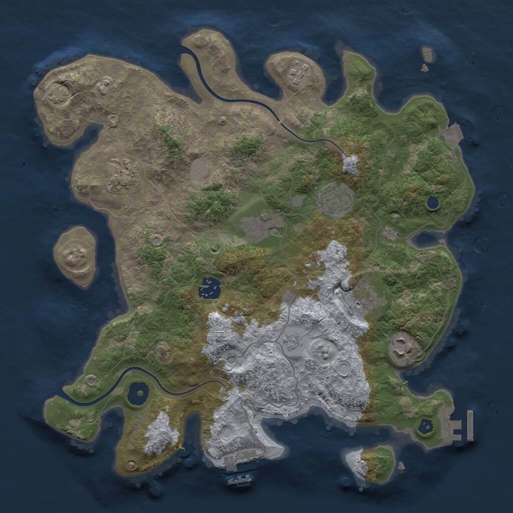 Rust Map: Procedural Map, Size: 3400, Seed: 66937808, 13 Monuments