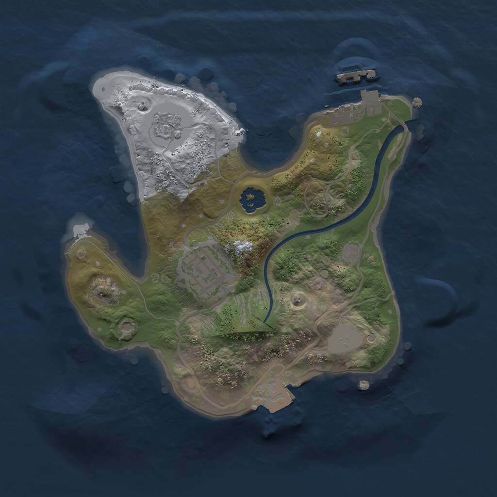 Rust Map: Procedural Map, Size: 2000, Seed: 654894132, 4 Monuments