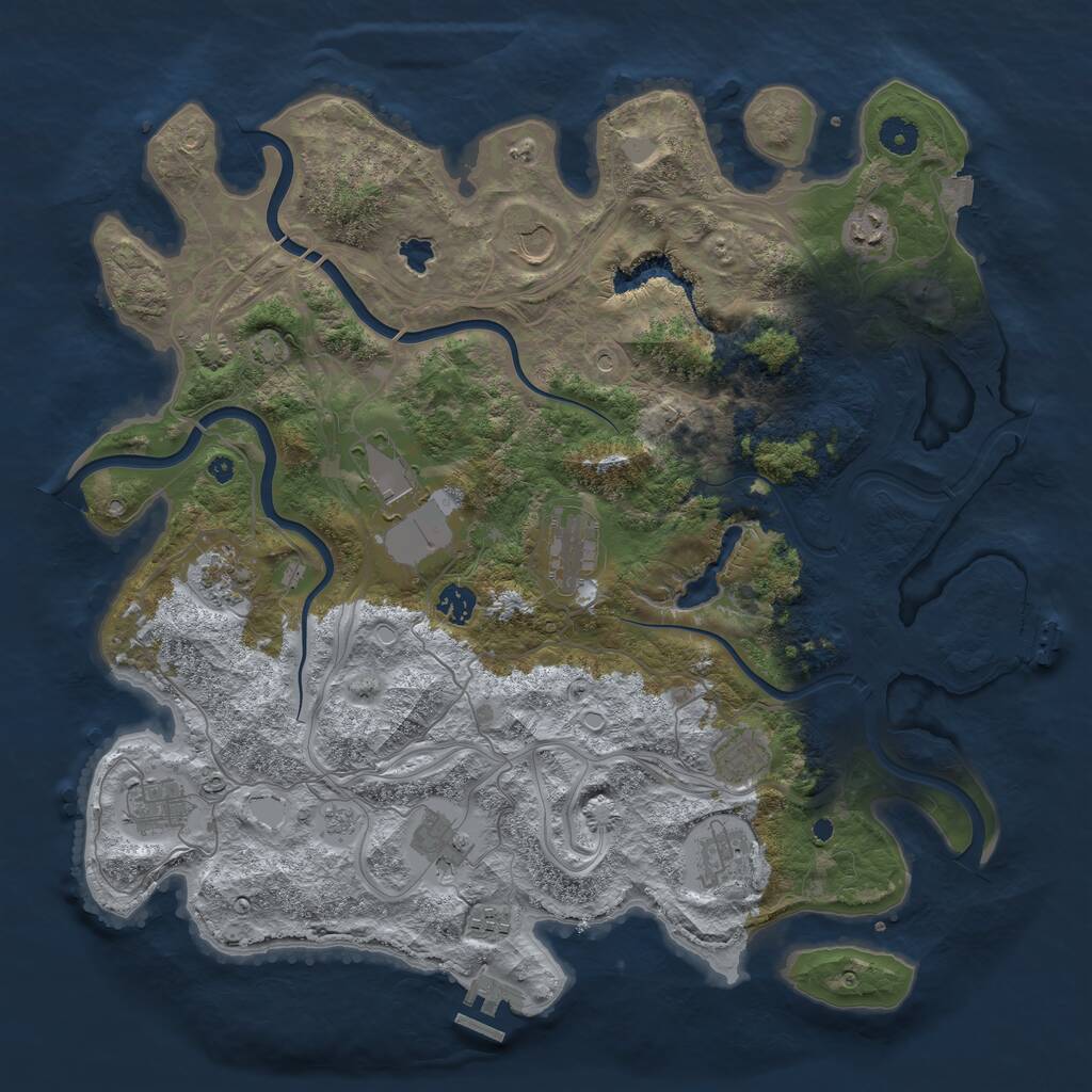 Rust Map: Procedural Map, Size: 4250, Seed: 42567721, 17 Monuments