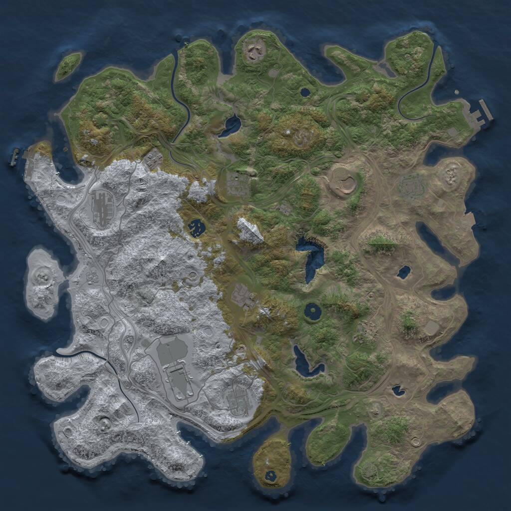 Rust Map: Procedural Map, Size: 4500, Seed: 13591030, 17 Monuments