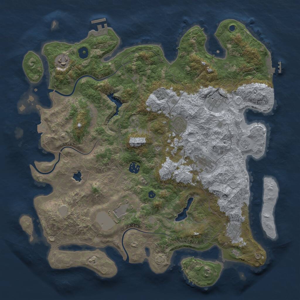 Rust Map: Procedural Map, Size: 4100, Seed: 20231104, 14 Monuments