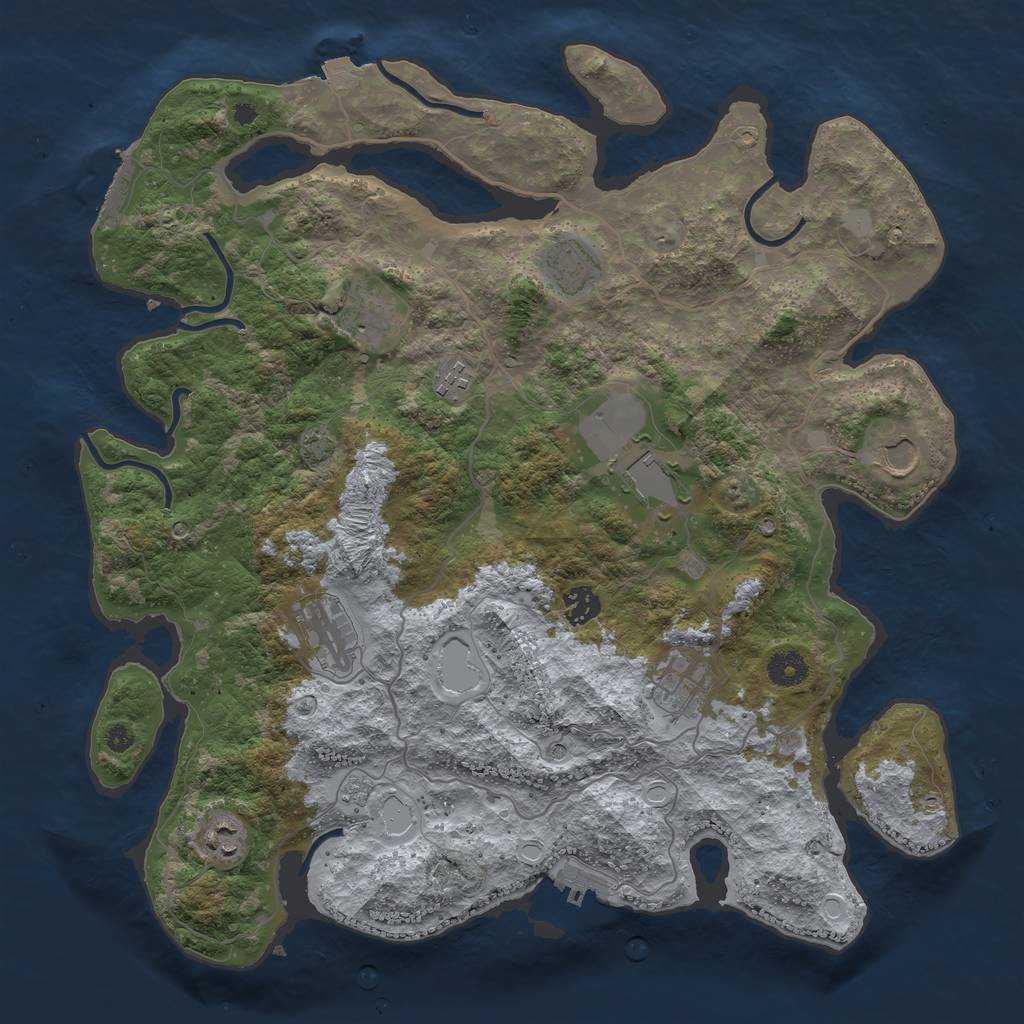 Rust Map: Procedural Map, Size: 4000, Seed: 6560282, 17 Monuments