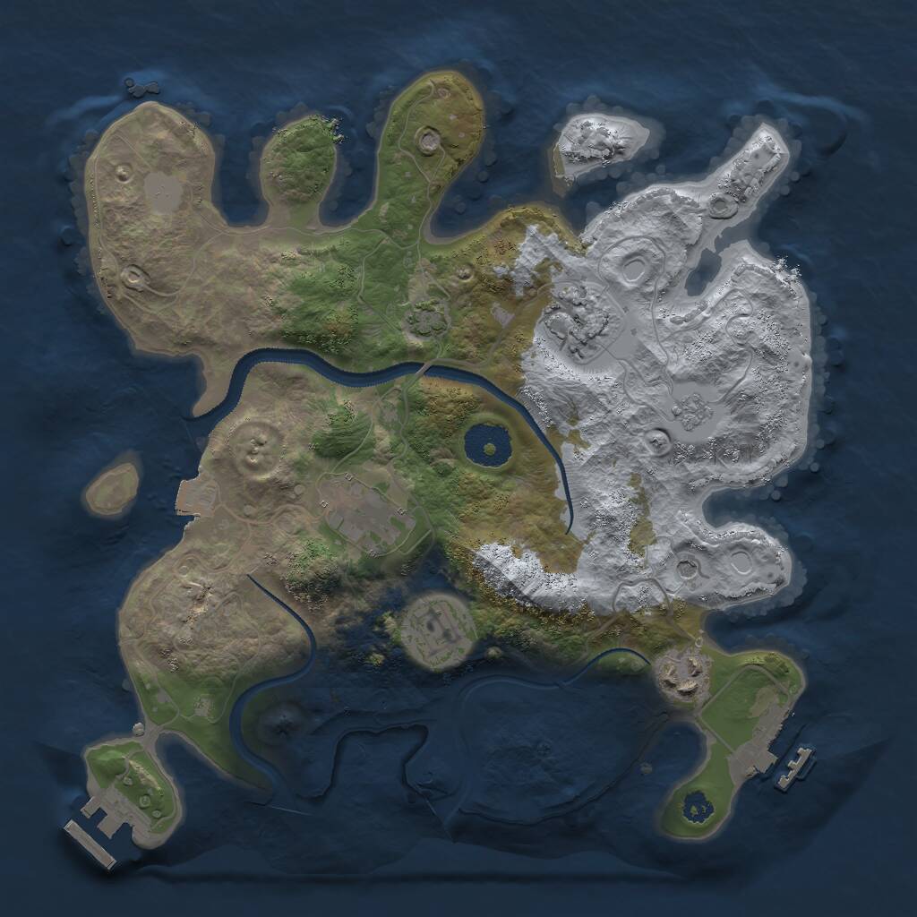 Rust Map: Procedural Map, Size: 3000, Seed: 842243254, 10 Monuments