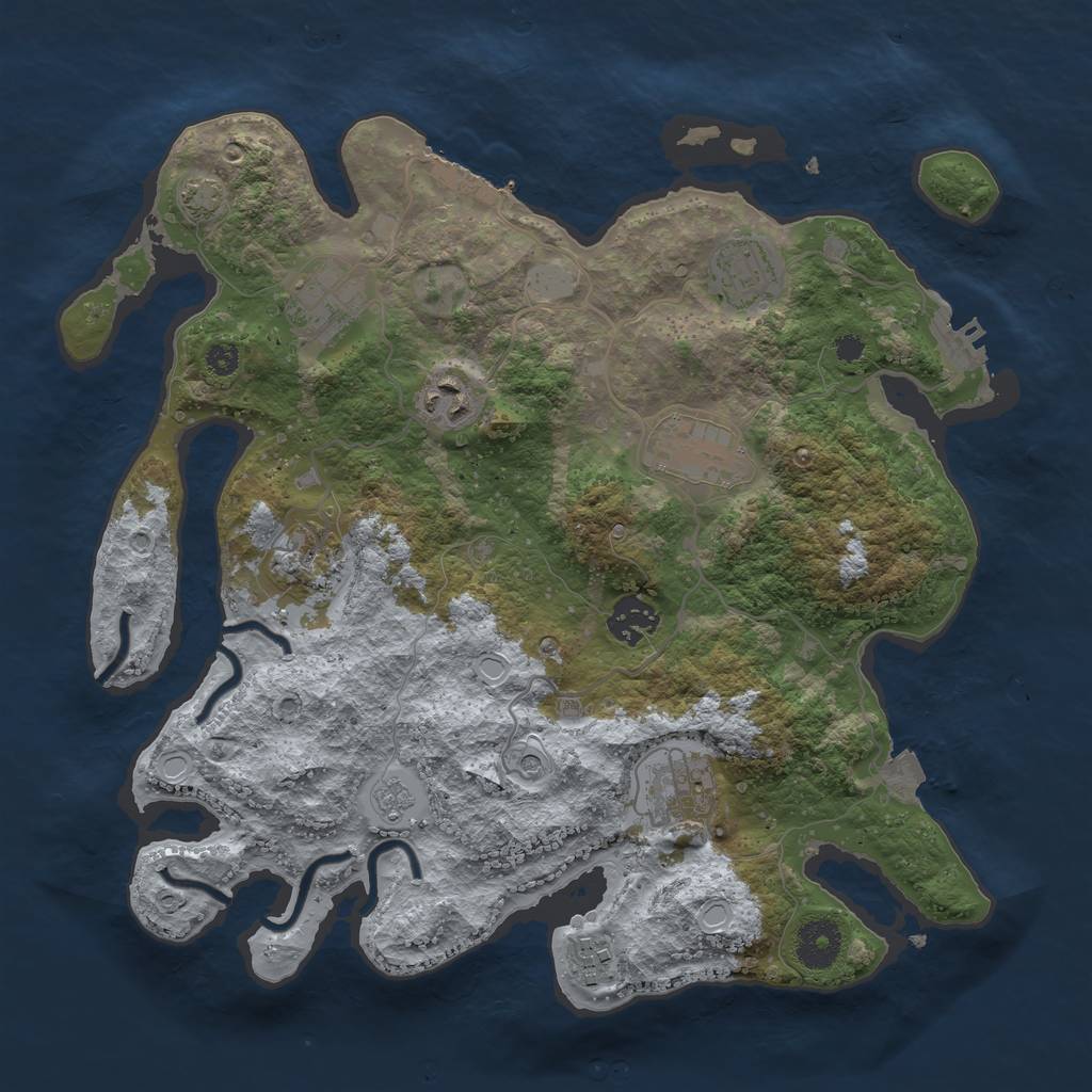 Rust Map: Procedural Map, Size: 3400, Seed: 89329346, 16 Monuments