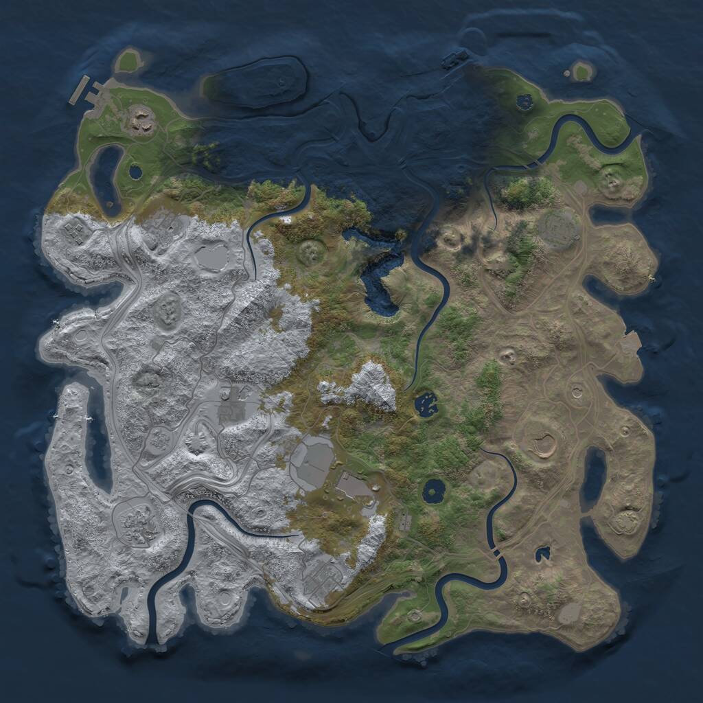 Rust Map: Procedural Map, Size: 4400, Seed: 61478682, 16 Monuments