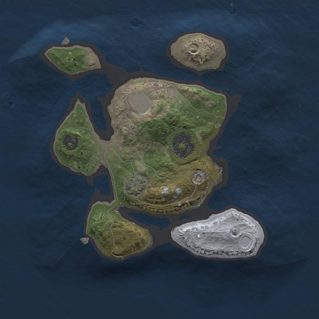 Rust Map: Procedural Map, Size: 2000, Seed: 114, 4 Monuments