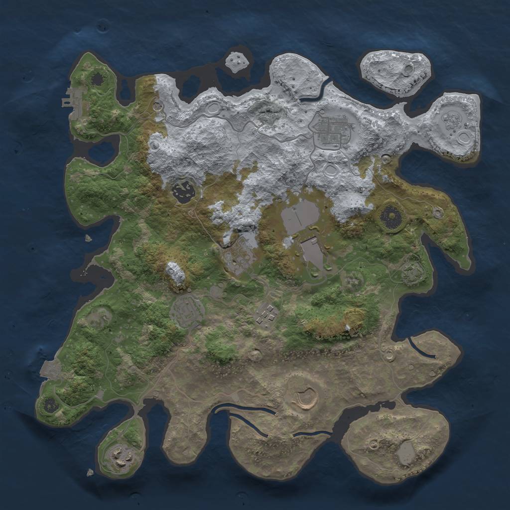 Rust Map: Procedural Map, Size: 3500, Seed: 42368330, 15 Monuments