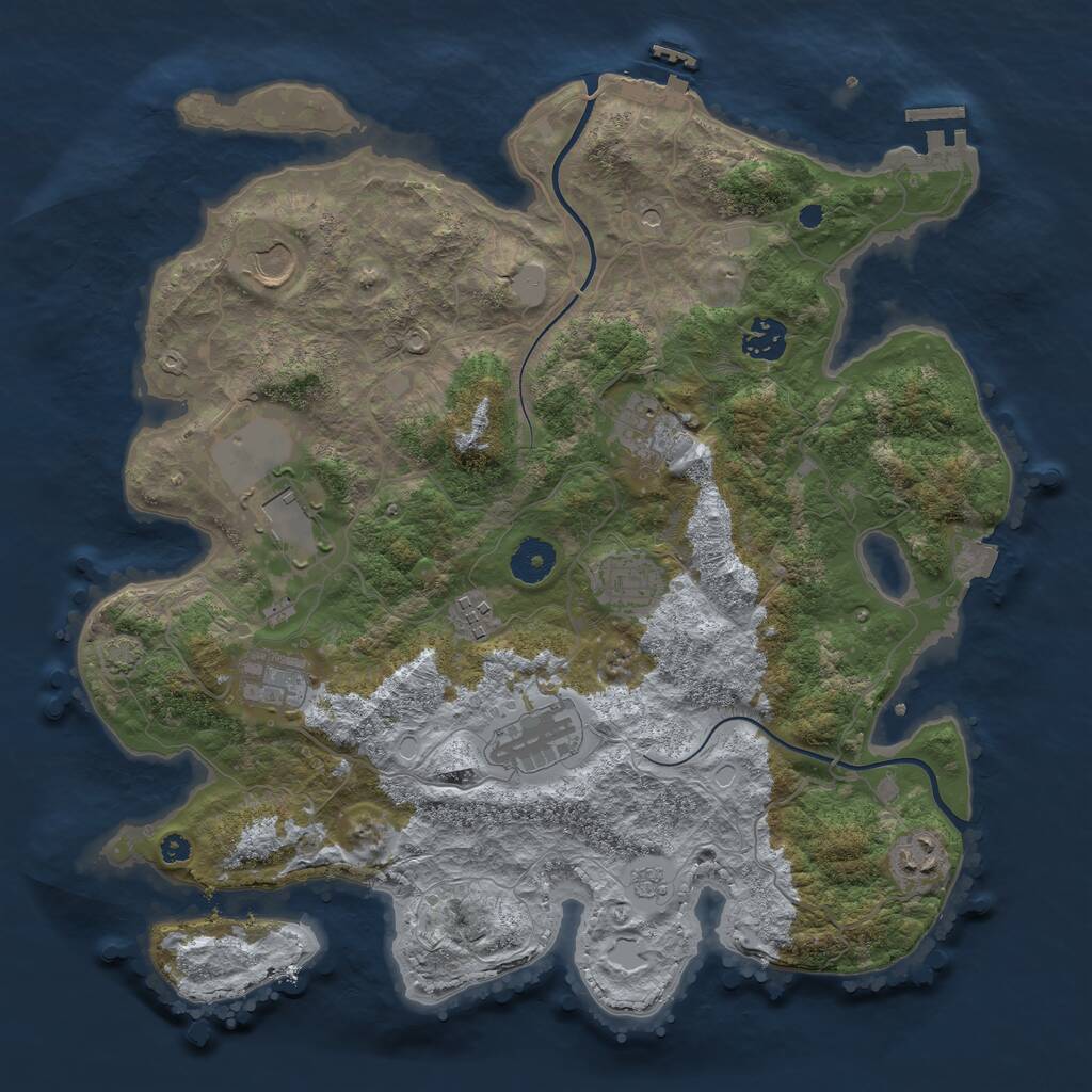 Rust Map: Procedural Map, Size: 3700, Seed: 565040, 15 Monuments