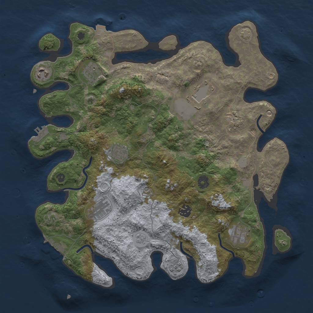 Rust Map: Procedural Map, Size: 3700, Seed: 15028400, 17 Monuments
