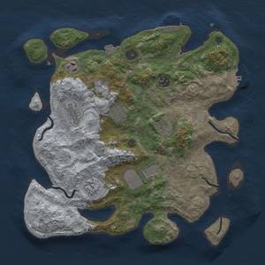 Thumbnail Rust Map: Procedural Map, Size: 3500, Seed: 7624831, 16 Monuments