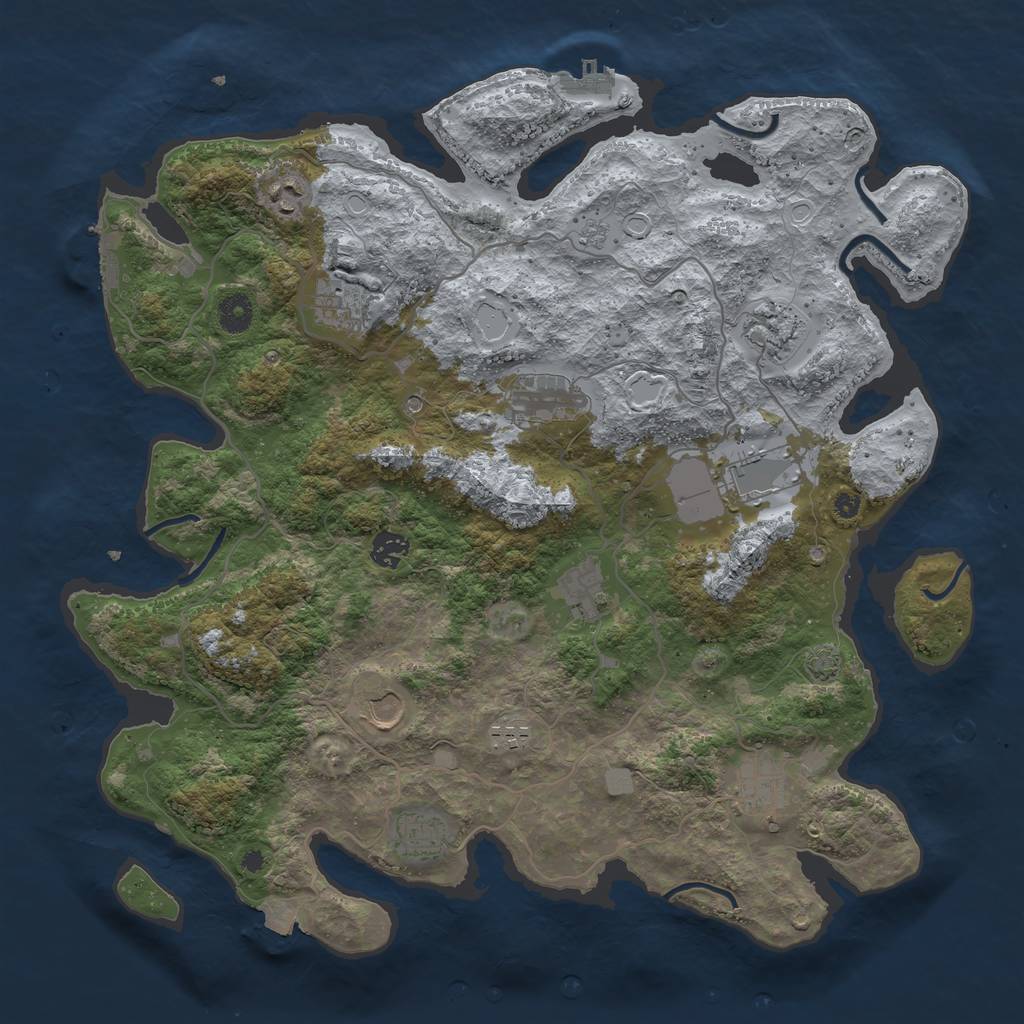 Rust Map: Procedural Map, Size: 4100, Seed: 3160916, 19 Monuments