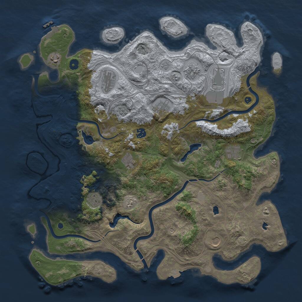 Rust Map: Procedural Map, Size: 4500, Seed: 1608960364, 16 Monuments