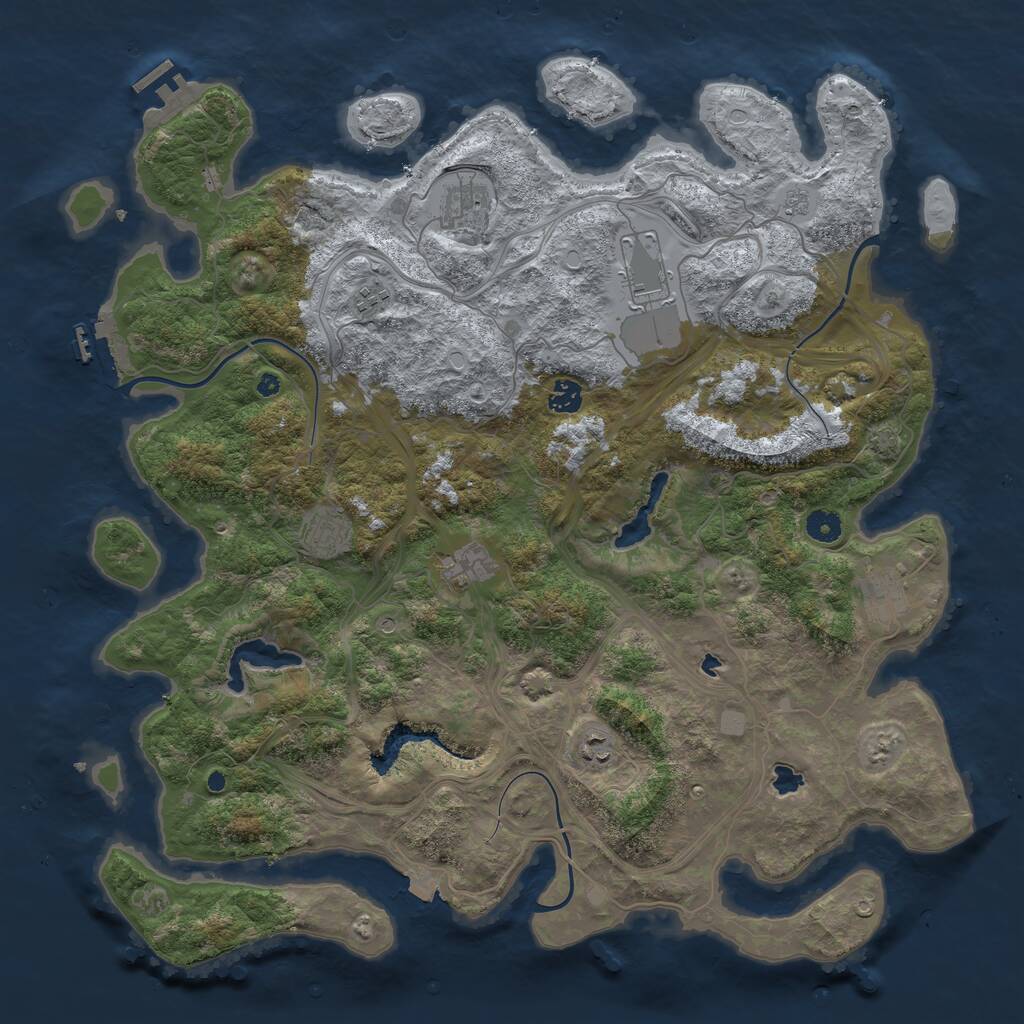 Rust Map: Procedural Map, Size: 4500, Seed: 1608960364, 14 Monuments