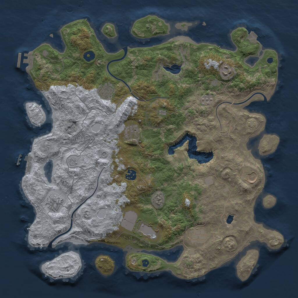 Rust Map: Procedural Map, Size: 4100, Seed: 39661602, 15 Monuments