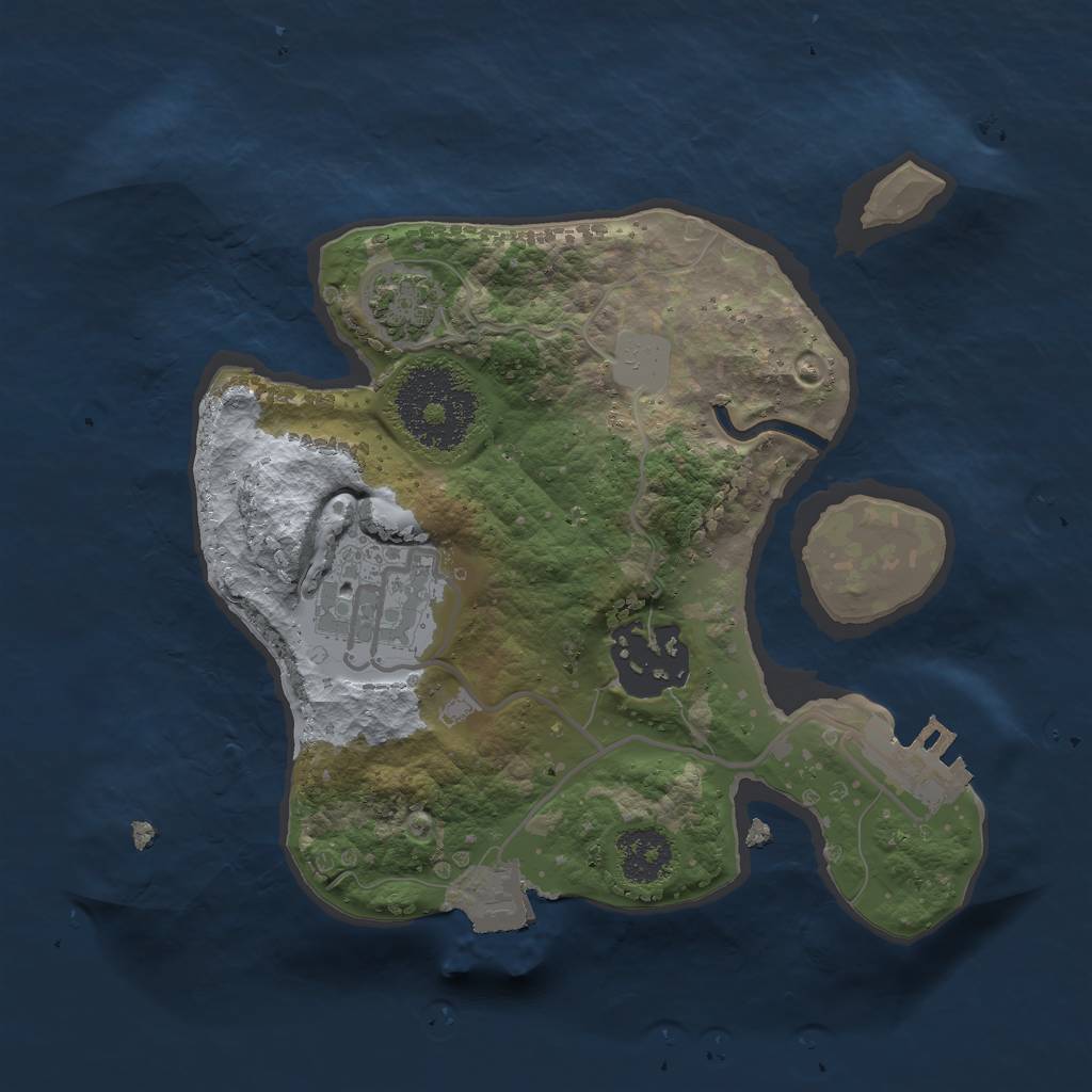 Rust Map: Procedural Map, Size: 2050, Seed: 690820025, 7 Monuments