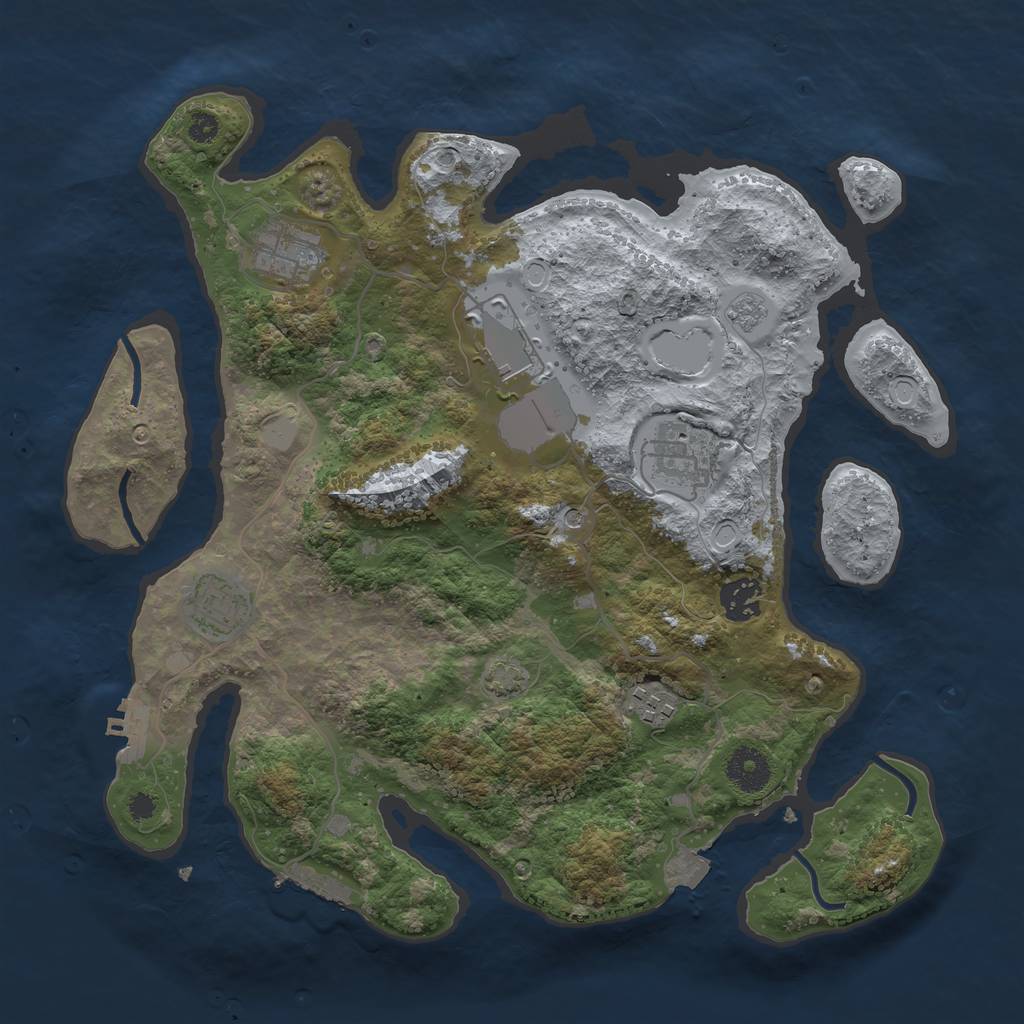 Rust Map: Procedural Map, Size: 3500, Seed: 996156723, 14 Monuments