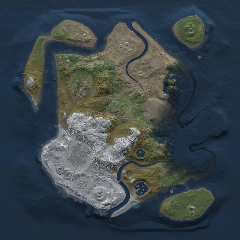 Rust Map: Procedural Map, Size: 2750, Seed: 1941837, 10 Monuments