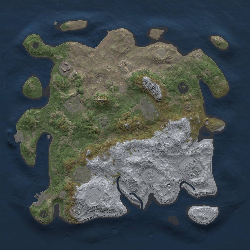 Rust Map: Procedural Map, Size: 3400, Seed: 59038573, 14 Monuments