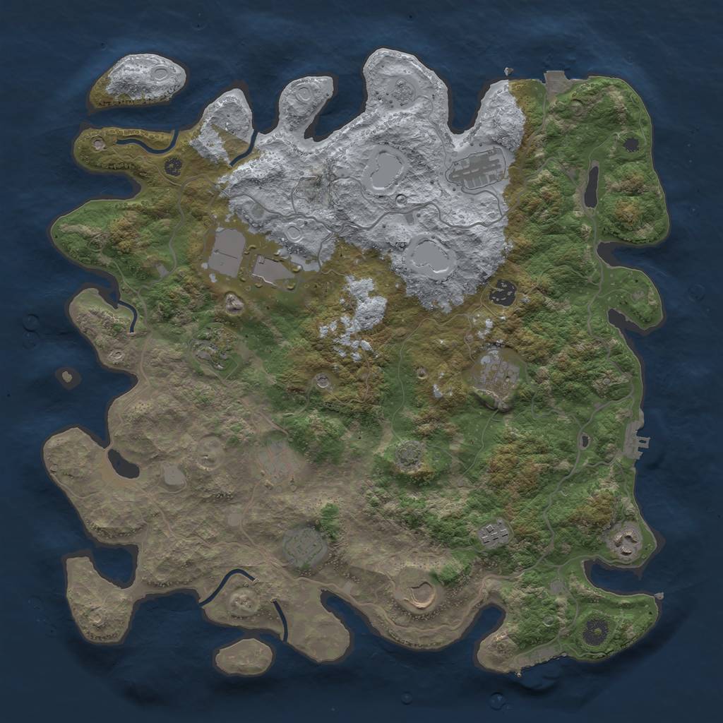 Rust Map: Procedural Map, Size: 4100, Seed: 50093159, 18 Monuments