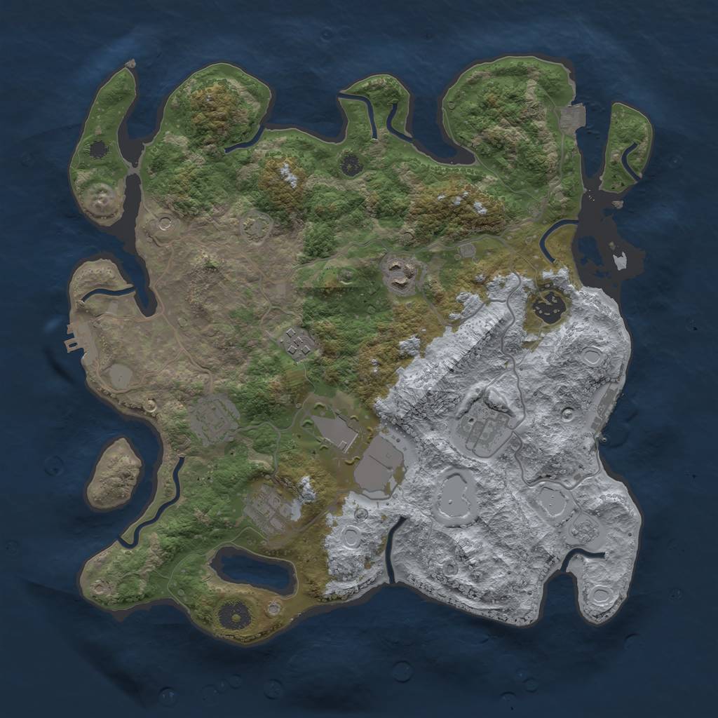 Rust Map: Procedural Map, Size: 3550, Seed: 79178417, 15 Monuments