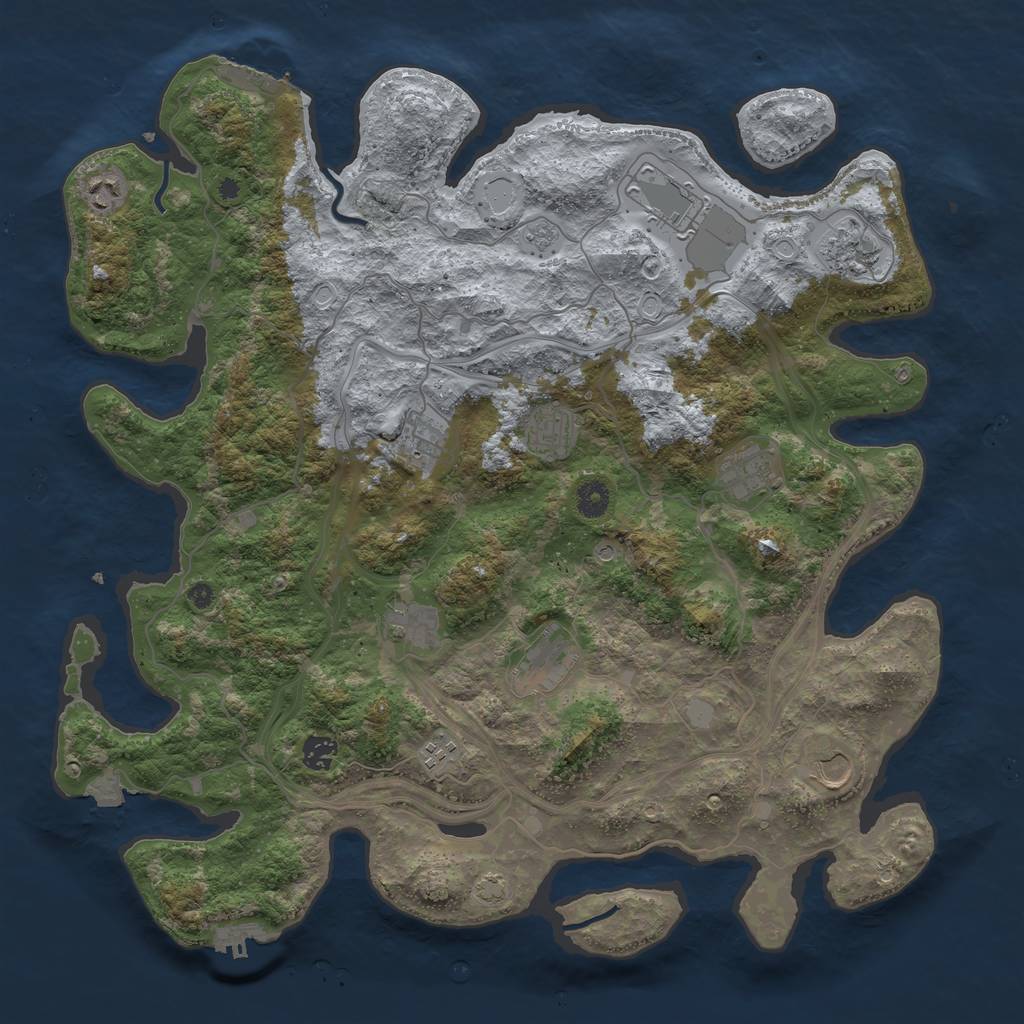 Rust Map: Procedural Map, Size: 4300, Seed: 84062493, 19 Monuments