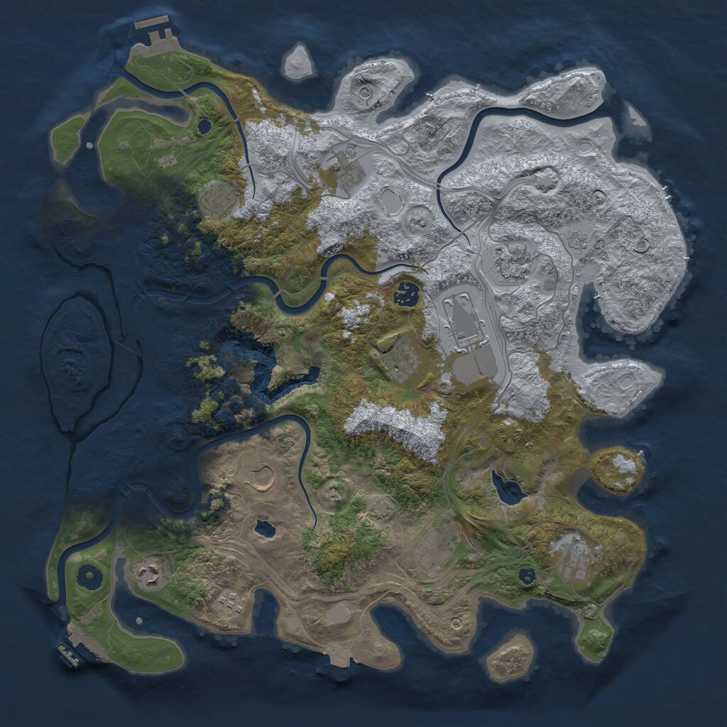 Rust Map: Procedural Map, Size: 4300, Seed: 97000687, 17 Monuments